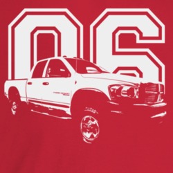 2006 Power Wagon Three Quarter Angle View With Year Dark Color T Shirt