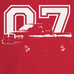 2007 Power Wagon Three Quarter Angle View With Year Dark Color T Shirt