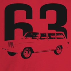 1963 Wagoneer Three Quarter Angle View With Year Light Color T Shirt