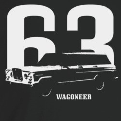 1963 Wagoneer Three Quarter Angle View With Year And Model Name Dark C