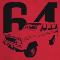 1964 Wagoneer Three Quarter Angle View With Year Light Color T Shirt