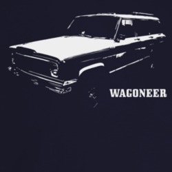 1964 Wagoneer Three Quarter Angle View With Model Name Dark Color T Sh