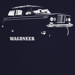 1965 Wagoneer Three Quarter Angle View With Model Name Dark Color T Sh