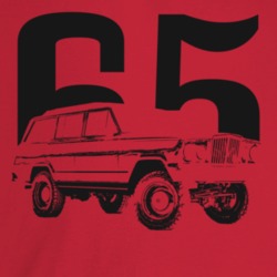 1965 Wagoneer Three Quarter Angle View With Year Dark Color T Shirt