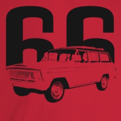 1966 Wagoneer Three Quarter Angle View With Year Light Color T Shirt