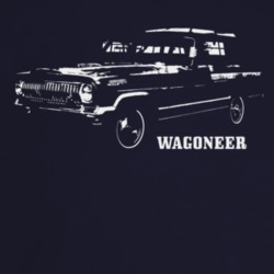 1966 Wagoneer Three Quarter Angle View With Model Name Dark Color T Sh