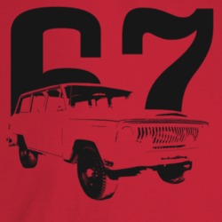 1967 Wagoneer Three Quarter Angle View With Year Light Color T Shirt