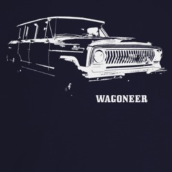 1967 Wagoneer Three Quarter Angle View With Model Name Dark Color T Sh