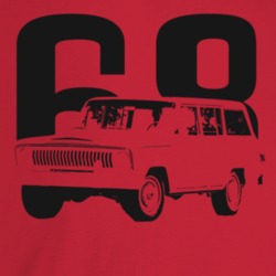 1968 Wagoneer Three Quarter Angle View With Year Light Color T Shirt