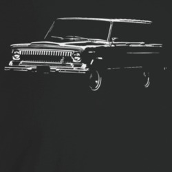 1968 Wagoneer Three Quarter Angle View Dark Color T Shirt
