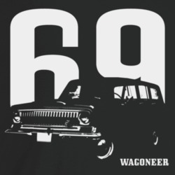1969 Wagoneer Three Quarter Angle View With Year And Model Name Dark C