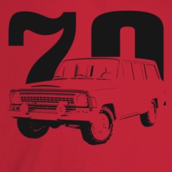 1970 Wagoneer Three Quarter Angle View With Year Light Color T Shirt