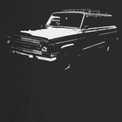 1971 Wagoneer Three Quarter Angle View Dark Color T Shirt