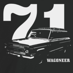 1971 Wagoneer Three Quarter Angle View With Year And Model Name Dark C
