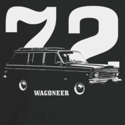 1972 Wagoneer Three Quarter Angle View With Year And Model Name Dark C