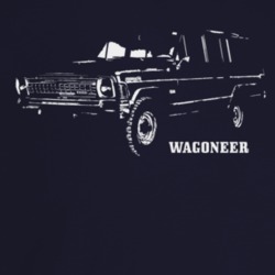 1973 Wagoneer Three Quarter Angle View With Model Name Dark Color T Sh