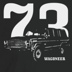 1973 Wagoneer Three Quarter Angle View With Year And Model Name Dark C