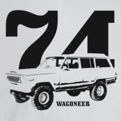 1974 Wagoneer Three Quarter Angle View With Year And Model Name Light 