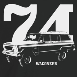 1974 Wagoneer Three Quarter Angle View With Year And Model Name Dark C