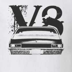 1971 CHEVY NOVA Faded Look Rear View Black Graphic With V8 Light T Shi