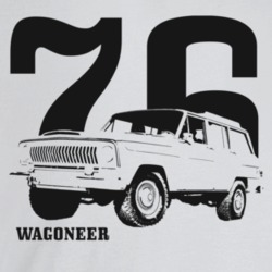 1976 Wagoneer Three Quarter Angle View With Year And Model Name Light 
