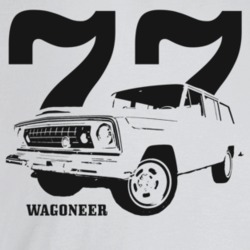 1977 Wagoneer Three Quarter Angle View With Year And Model Name Light 