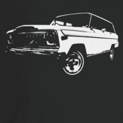 1977 Wagoneer Three Quarter Angle View Dark Color T Shirt