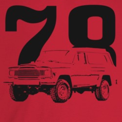 1978 Wagoneer Three Quarter Angle View With Year Light Color T Shirt