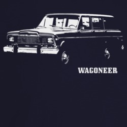 1979 Wagoneer Three Quarter Angle View With Model Name Dark Color T Sh