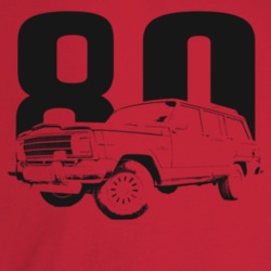 1980 Wagoneer Three Quarter Angle View With Year Light Color T Shirt