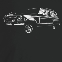 1980 Wagoneer Three Quarter Angle View Dark Color T Shirt