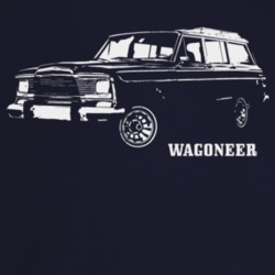 1981 Wagoneer Three Quarter Angle View With Model Name Dark Color T Sh