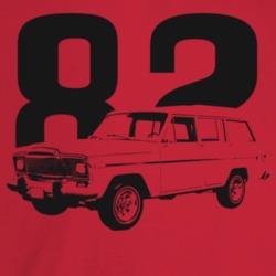 1982 Wagoneer Three Quarter Angle View With Year Light Color T Shirt