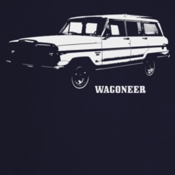 1982 Wagoneer Three Quarter Angle View With Model Name Dark Color T Sh