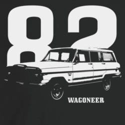 1982 Wagoneer Three Quarter Angle View With Year And Model Name T Shirt