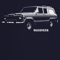 1983 Wagoneer Three Quarter Angle View With Model Name Dark Color T Sh