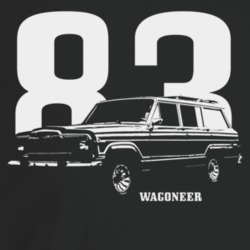 1983 Wagoneer Three Quarter Angle View With Year And Model Name Dark C