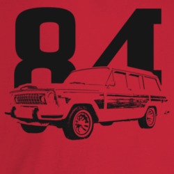 1984 Wagoneer Three Quarter Angle View With Year Light Color T Shirt