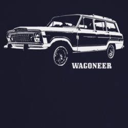 1984 Wagoneer Three Quarter Angle View With Model Name Dark Color T Sh