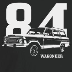 1984 Wagoneer Three Quarter Angle View With Year And Model Name Dark C