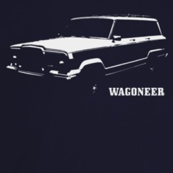 1985 Wagoneer Three Quarter Angle View With Model Name Dark Color T Sh
