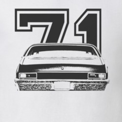 1971 CHEVY NOVA Faded Look Rear View Black Graphic With Year Light T S