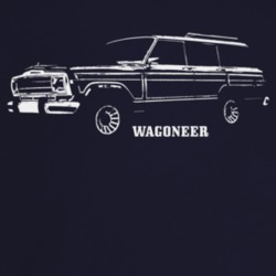 1987 Wagoneer Three Quarter Angle View With Model Name Dark Color T Sh