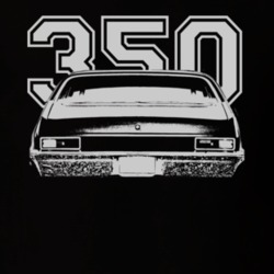 1971 CHEVY NOVA Faded Look Rear View White Graphic With Engine Size Da