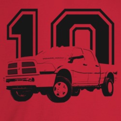 2010 Power Wagon Three Quarter Angle View With Year Light Color T Shir