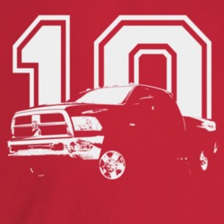 2010 Power Wagon Three Quarter Angle View With Year Dark Color T Shirt