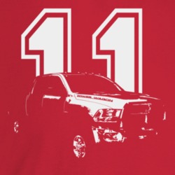 2011 Power Wagon Three Quarter Angle View With Year Dark Color T Shirt