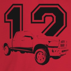 2012 Power Wagon Three Quarter Angle View With Year Light Color T Shir
