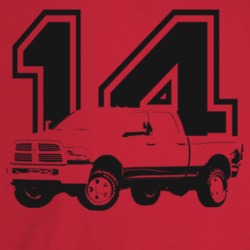 2014 Power Wagon Three Quarter Angle View With Year Light Color T Shir