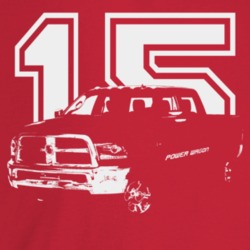 2015 Power Wagon Three Quarter Angle View With Year Dark Color T Shirt